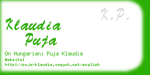 klaudia puja business card